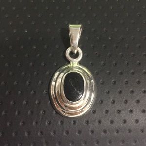 Sterling Silver Pendant With Black Onyx Stone
